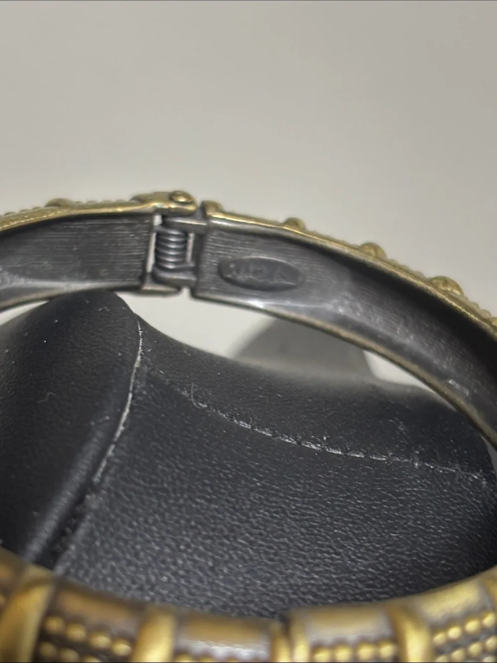 Vintage Cookie Lee Gold-Tone Textured Dome Bangle Clamper Bracelet Jewelry
